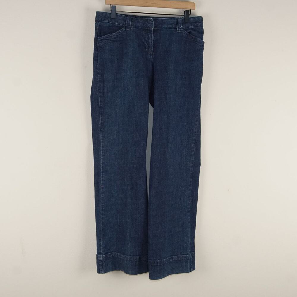 J Jill Blue Mid Rise Straight Leg Stretch Denim Jean Trousers Womens Sz 10